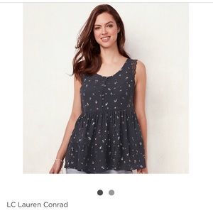 Women’s LC Lauren Conrad Lace Trim Babydoll Tank